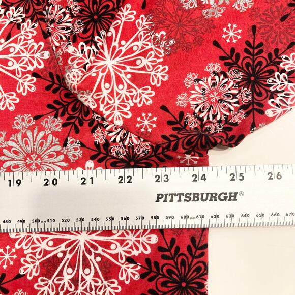 NWOT ALFRED DUNNER Top 1X Snowflake Studded Silver Red White Black Cotton - Picture 9 of 11